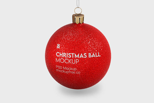 Facing Shot of Christmas Ball Mockup Free Download | Resource Boy