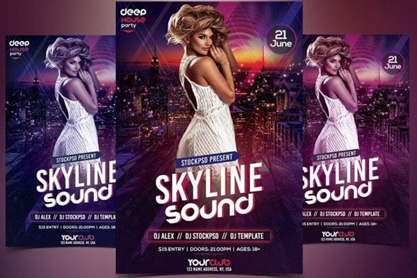 Urban Elegant Music Party Flyer Template FREE PSD