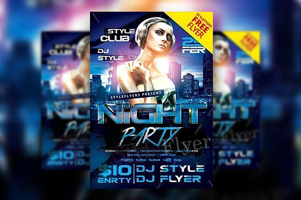 Urban Nightclub Party Flyer Template FREE PSD