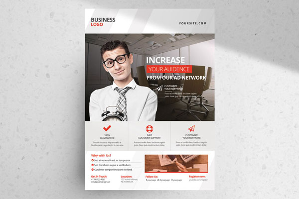 White Clean Corporate Business Flyer Template FREE PSD