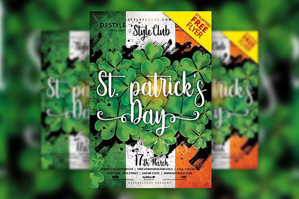 Premium PSD  Green lucky irish day st patrick's day flyer template in psd