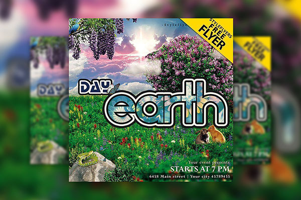 4 Wild Nature Earth Day Instagram Banner Templates FREE PSD