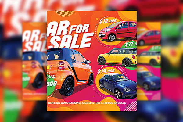 Abstract Circle Car For Sale Flyer Template FREE PSD