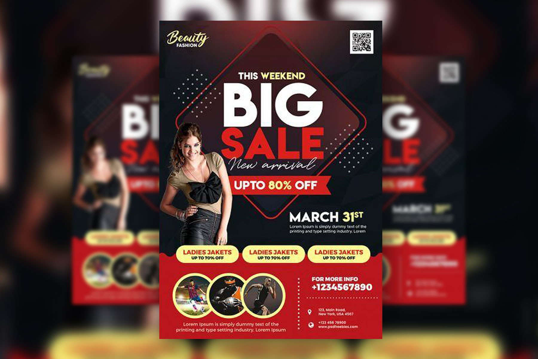 Abstract, Modern Sale Flyer Template FREE PSD