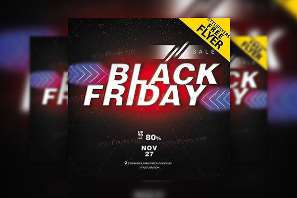 Free Shapes Dark Black Friday Sale Flyer template