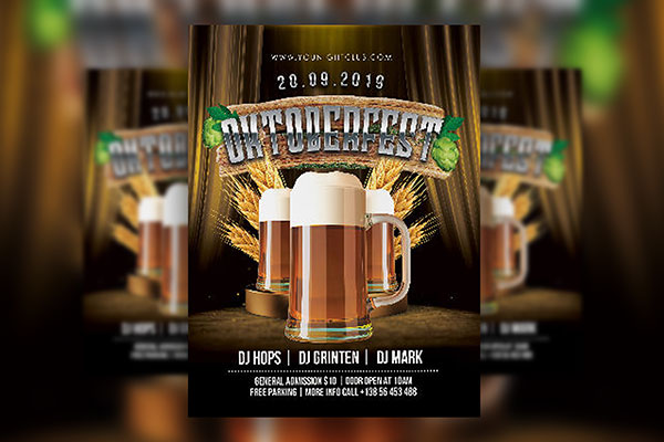Bold Border Oktoberfest Flyer Template FREE PSD