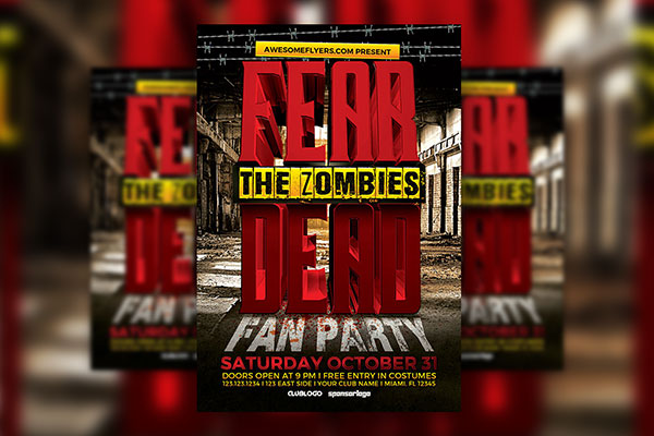 Bold Modern Horror Party Flyer Template FREE PSD