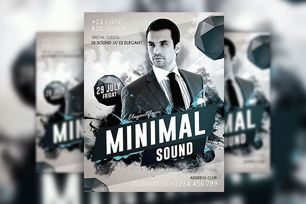 Bold Modern Party Flyer Template and Facebook Cover FREE PSD