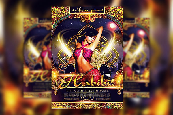 Border Sparkly Splash Arabian Nights Flyer Template FREE PSD
