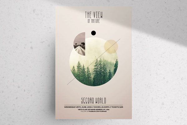 Circle Minimal Party Flyer Template FREE PSD