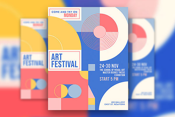 Colorful Geometric Art Event Flyer Template Free Download 