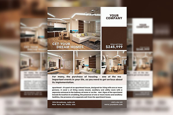 Corporate Grid Real Estate Flyer Template FREE PSD