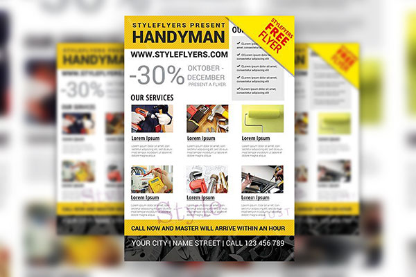 Corporate Handy Man Flyer Template FREE PSD