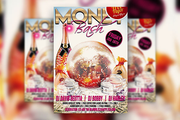 Creative and Fun Money Bash Flyer Template Plus a Facebook Cover FREE PSD