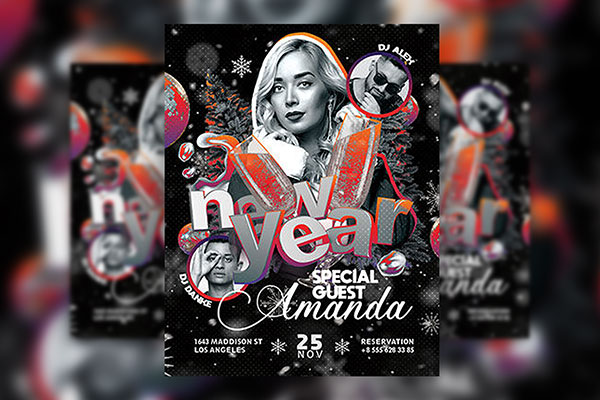 Creative and Fun New Year Flyer Template FREE PSD