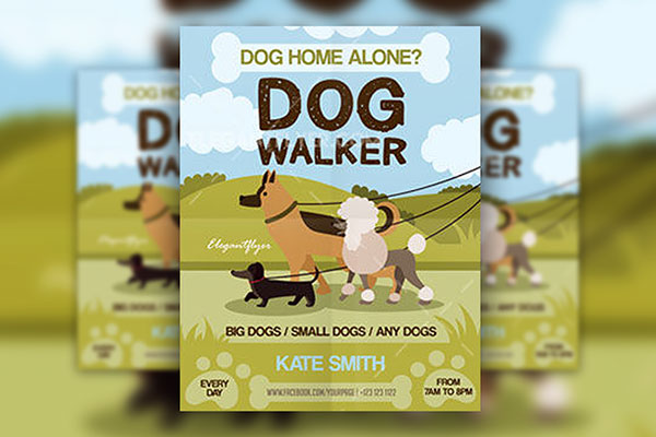 dog walking poster template