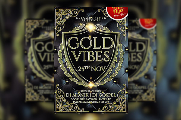 Dark Elegant Nightclub Party Flyer and Facebook Cover Template FREE PSD