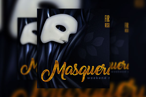 Elegant Leafy Modern Masquerade Party Flyer Template FREE PSD
