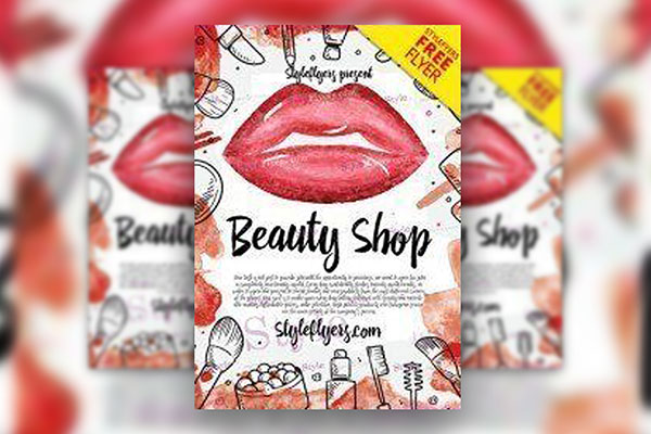Feminine and Cute Beauty Shop Flyer Template FREE PSD