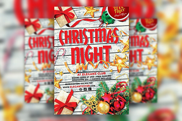 Festive Colorful Christmas Holiday Celebration Flyer Template and ...