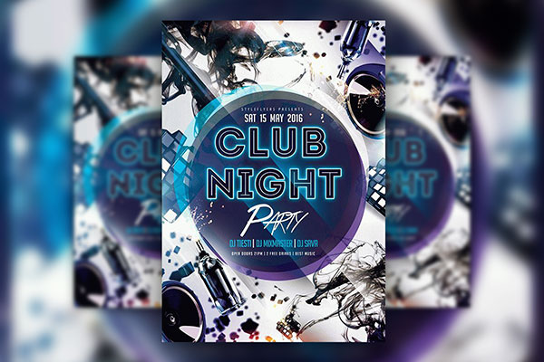 Futuristic Artistic Nightclub Party Flyer Template FREE PSD