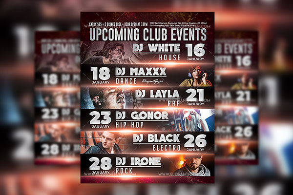 Futuristic Nightclub Flyer Along with Facebook Cover Templates FREE PSD