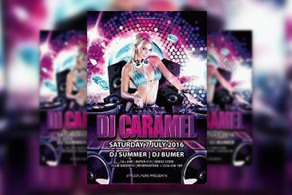Glitter DJ Nightclub Party Flyer Template FREE PSD