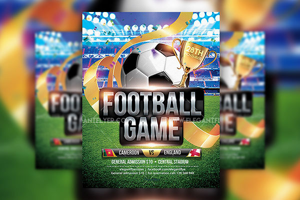 Glitter Football Game Flyer Template, Facebook Cover, and Instagram Post FREE PSD