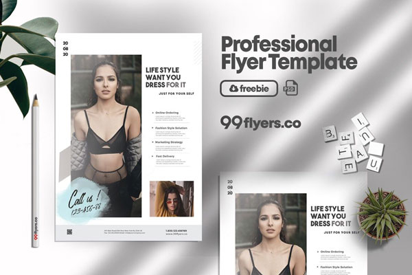 Infographic and Elegant Online Sale Flyer Template FREE PSD