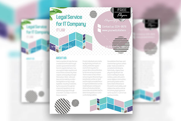 Infographic and Geometric Legal Service Flyer Template Plus a Facebook Cover FREE PSD
