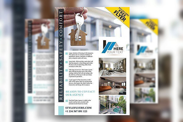 Infographic and Grid Real Estate Flyer Template FREE PSD
