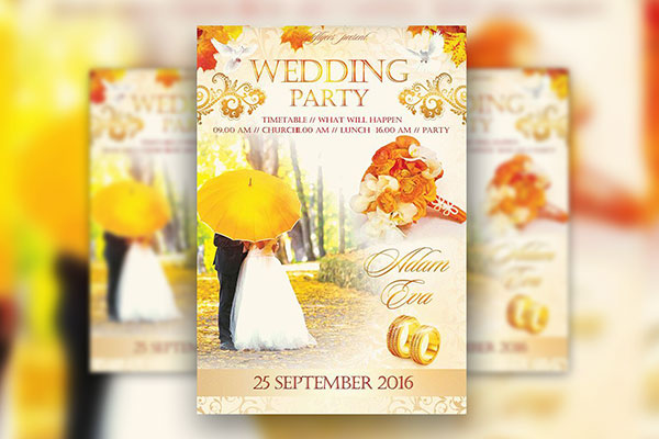 Floral Wedding Ceremony Flyer and Facebook Cover Templates (FREE ...