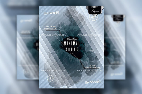Lines Circle Minimal Music Event Flyer Template and Facebook Cover FREE PSD
