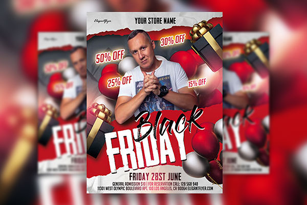 Modern Balloons Black Friday Event Flyer Template FREE PSD