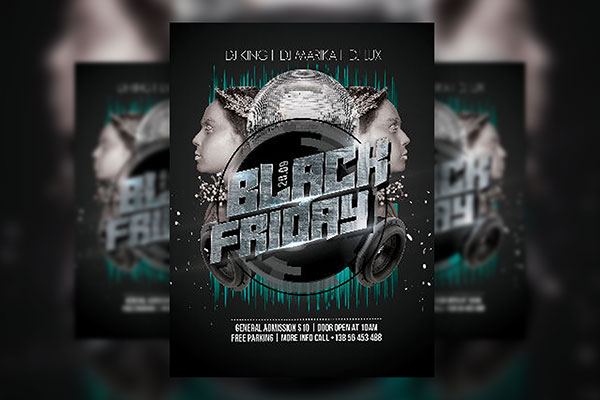 Modern Black Friday Event Flyer Template FREE PSD