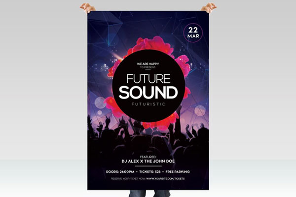 Modern Dark Music Event Flyer Template FREE PSD