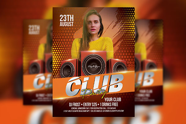 Modern Dotted Club Party Flyer Template FREE PSD