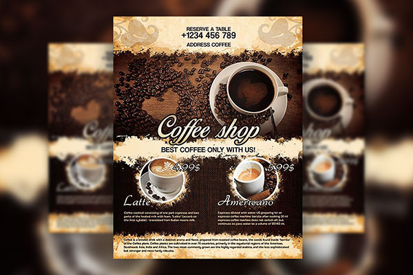 Modern Elegant Coffee Shop Flyer Template and Facebook Cover Free ...