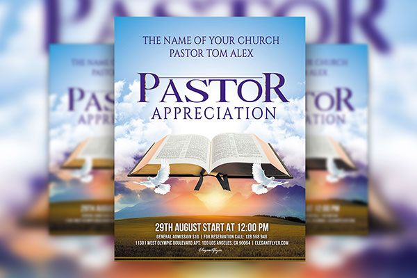 Modern Neat Pastor Appreciation Flyer Template (FREE) - Resource Boy