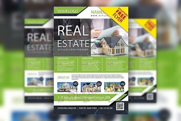 Modern Real Estate Agencies Flyer Template FREE PSD