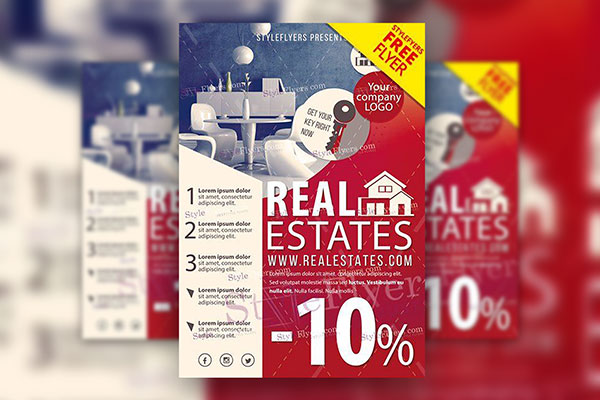 Modern Real Estate Flyer Template FREE PSD