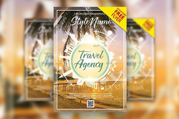 Modern Sunset Travel Agency Flyer Template FREE PSD