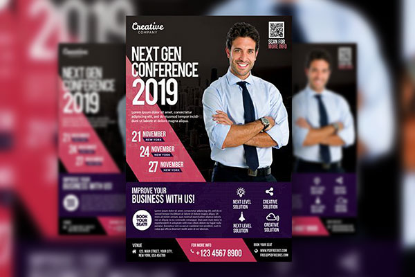 Modern Urban Seminar Flyer Template FREE PSD