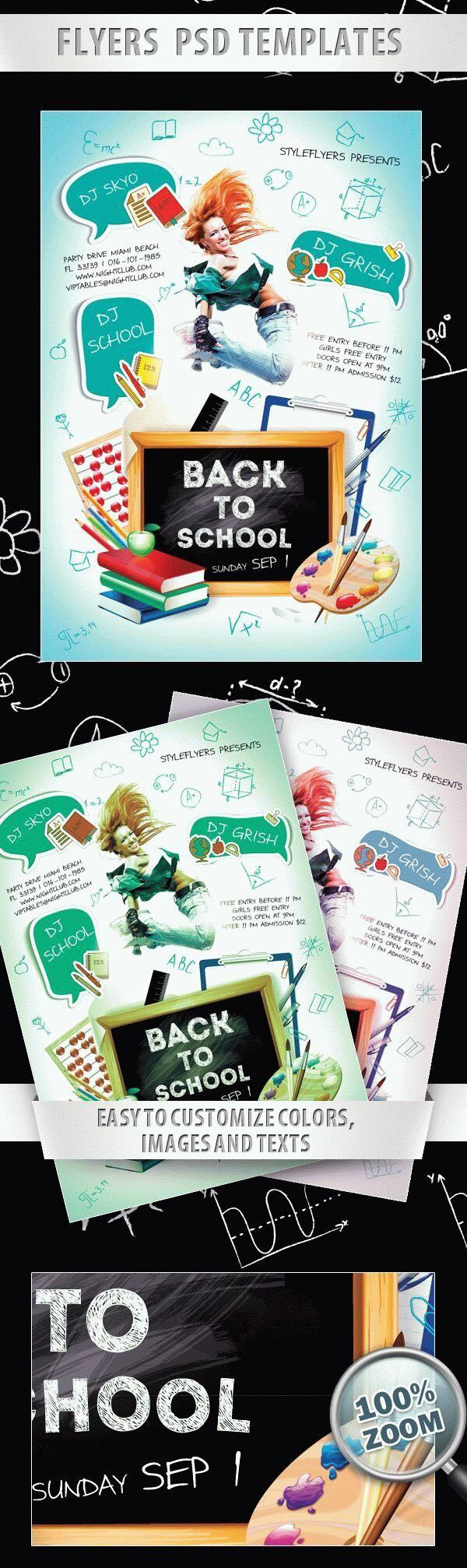 Playful Illustrated Back To School Party Flyer Template FREE PSD