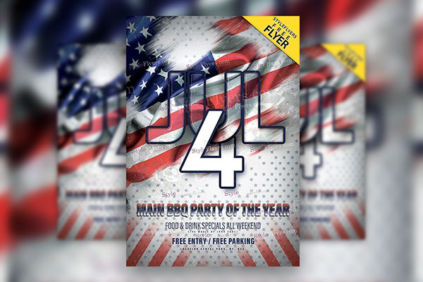 Starry 4th of July Flyer Template FREE PSD