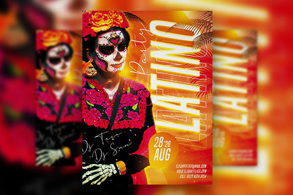 Traditional Latino Party Flyer Template FREE PSD