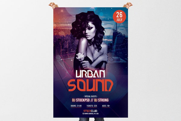 Urban Gradient Music Event Flyer Template FREE PSD
