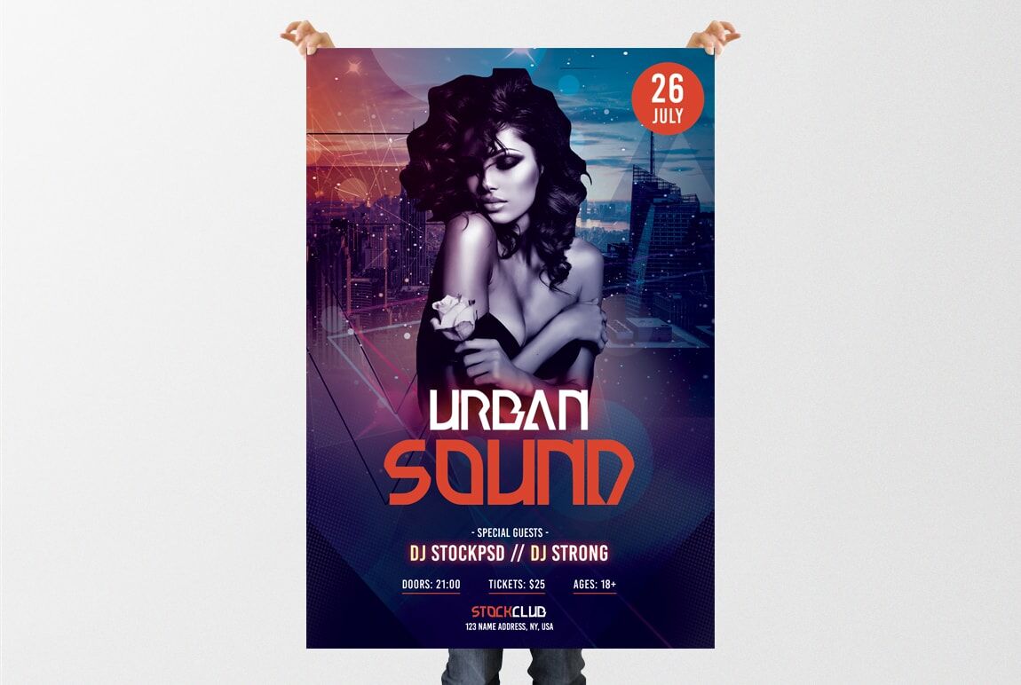 Urban Gradient Music Event Flyer Template FREE PSD