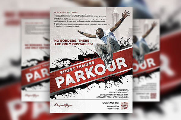 Urban Splash Parkour Flyer Template and Facebook Cover FREE PSD