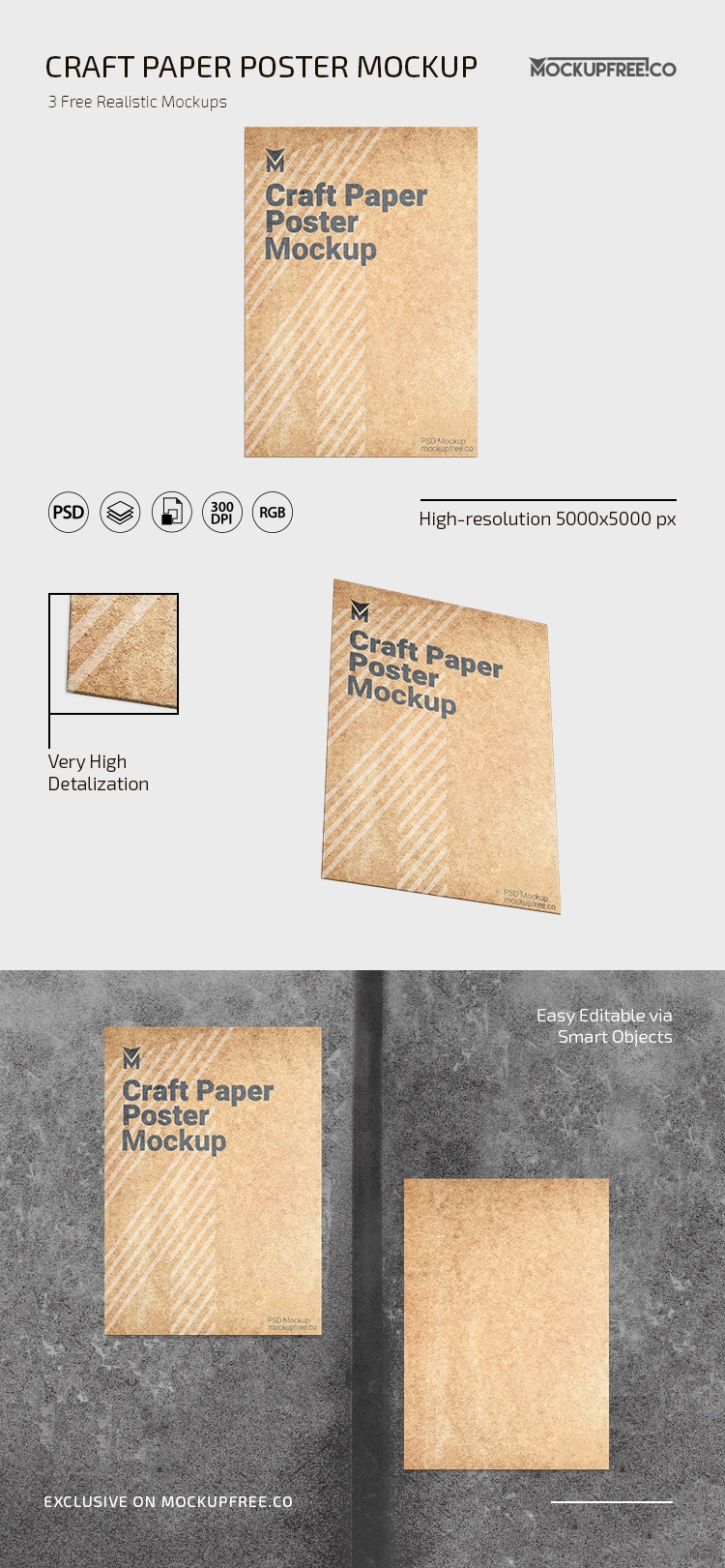 Paper Poster Mockup (PSD)